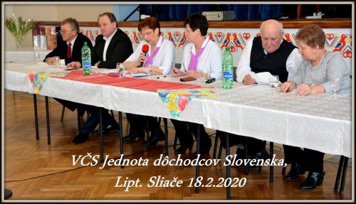 Výročná členská schôdza Jednoty dôchodcov Slovenska 18.02.2020